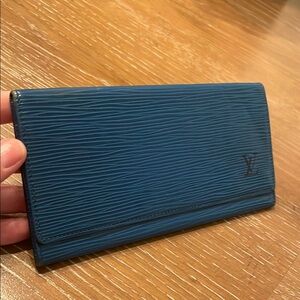 SALE PRICE FIRM-  Louis Vuitton blue Epi men’s bifold long wallet